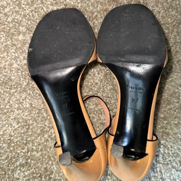 Prada Women's Beige Open-Toe Heels - Picture 3 of 3